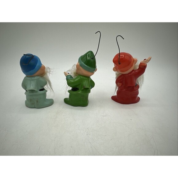 Vintage Elf Dwarf Ornaments Figures Christmas Decor Figurines 3” RARE - Picture 6 of 15